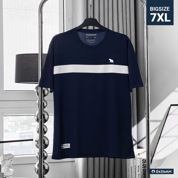 Áo thun Thể thao Phối Line ngực Mè vuông nhí Màu Xanh đen