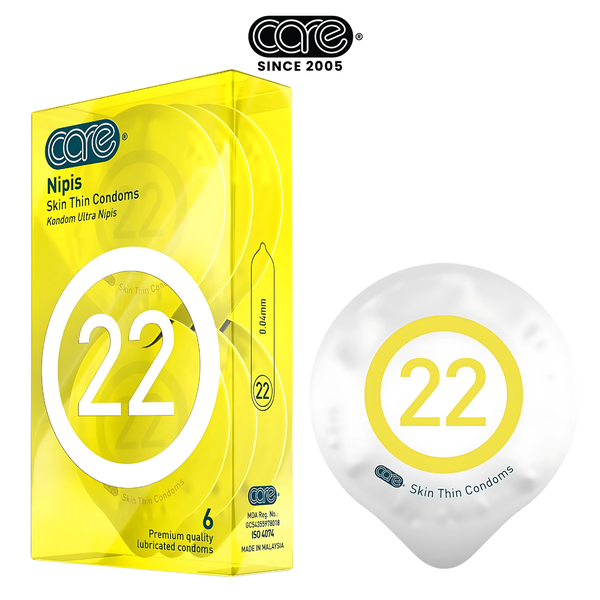 Bao cao su CARE 22 cao su tự nhiên siêu mỏng - hương nước hoa (hộp 6 bcs)