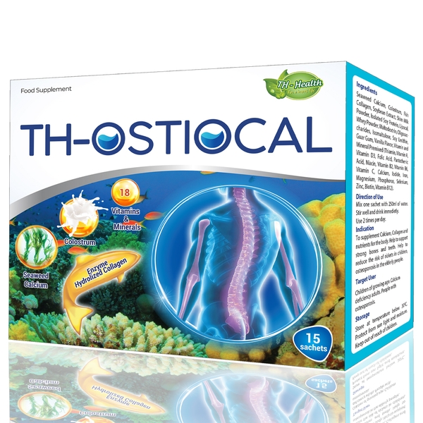TH - Ostiocal bổ sung Canxi, Collagen hỗ trợ xương & răng chắc khỏe, hỗ trợ giảm nguy cơ còi xương ở trẻ em và nguy cơ loãng xương ở người cao tuổi