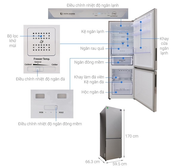 Tủ lạnh Samsung Inverter 310 lít RB30N4010S8/SV