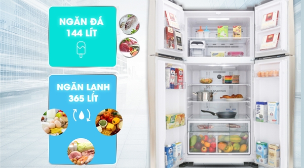 Tủ lạnh Hitachi Inverter 509 lít R-FW650PGV8 GBK Chính hãng mới 100%