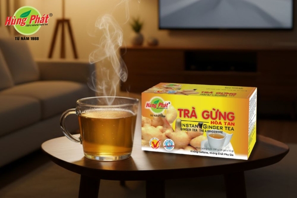 Một Ly Trà Gừng Trong Phòng Khách Buổi Tối