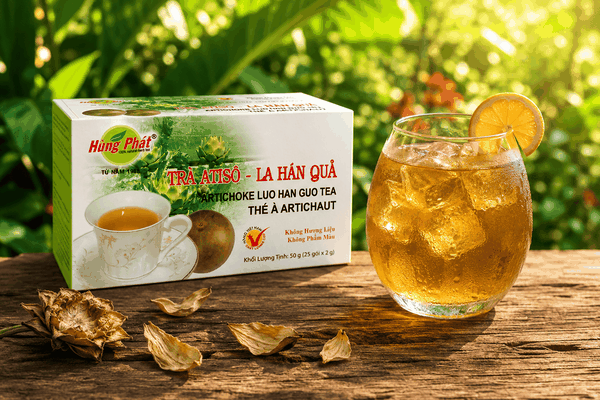 3 Cách Pha Trà Atisô La Hán Quả Hùng Phát Cho Bàn Trà Cuối Tuần Thêm Sinh Động