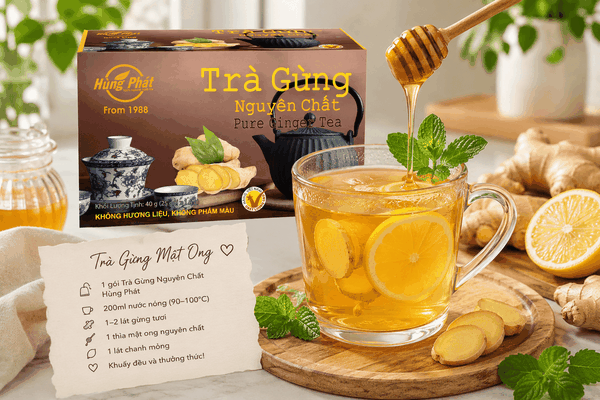 Trà Gừng Mật Ong Chanh – Công Thức Đơn Giản Từ Trà Gừng Nguyên Chất Hùng Phát