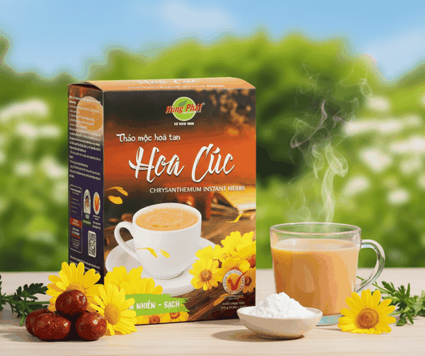 Thảo Mộc Hòa Tan Hoa Cúc Hùng Phát – Trà Sữa Thảo Mộc Thanh Nhẹ Cho Nhịp Sống Cân Bằng