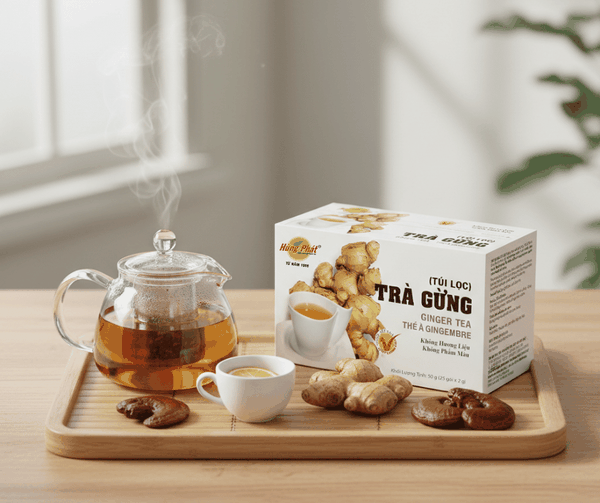 Từ Nguyên Liệu Thô Đến Trà Gừng Túi Lọc Hùng Phát