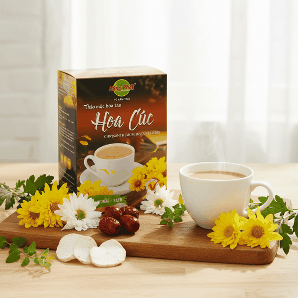 Thảo Mộc Hòa Tan Hoa Cúc Hùng Phát – Khi Một Thức Uống Dịu Nhẹ Trở Thành Phong Cách Sống An Nhiên