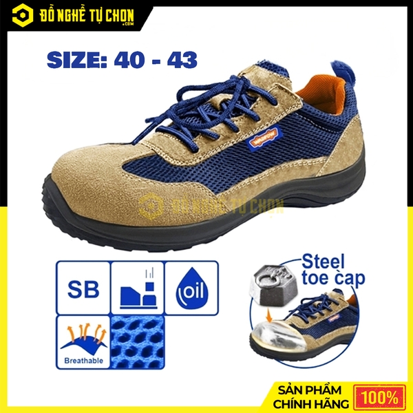 Giày bảo hộ da lộn mũi thép size 40 - Hiệu Wadfow - Model: WSB2540