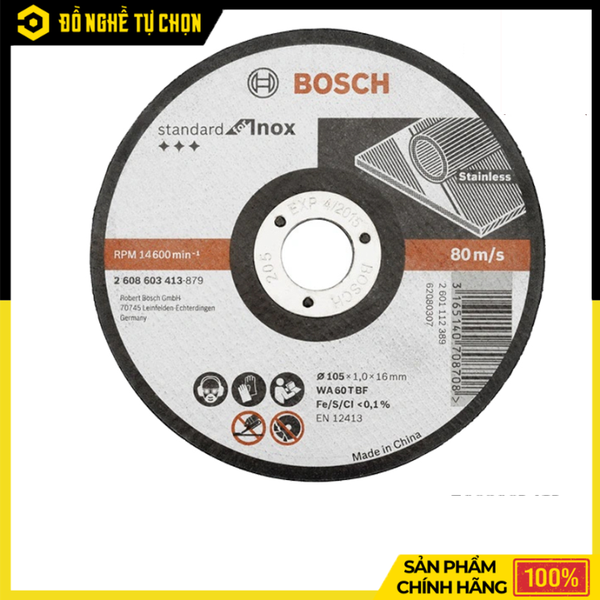 Đá Cắt Sắt Bosch 105x1.2x16mm 2608603412 Cắt Nhanh, Sắc Bén, Bền Bỉ Cho Mọi Công Trình | Hàng Chính Hãng, Có VAT