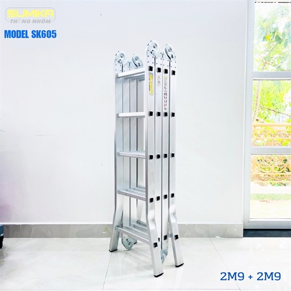 Thang nhôm gấp đa năng 4 đoạn - 20 bậc Sumika SK605