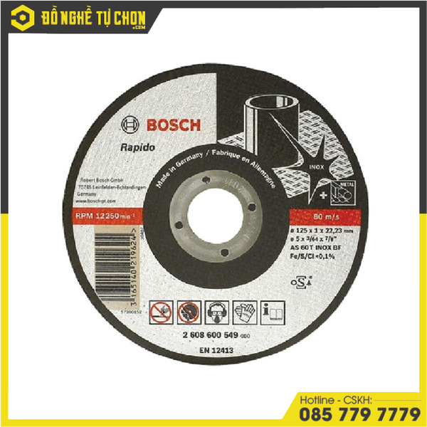Đá cắt 125x1x22.2mm (Inox)