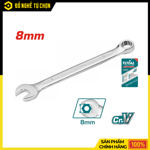 Cờ Lê Vòng Miệng Total TCSPA081 8mm Thép Cr-V Bền Bỉ Thiết Kế Tiện Dụng – Hàng Chính Hãng, Có VAT