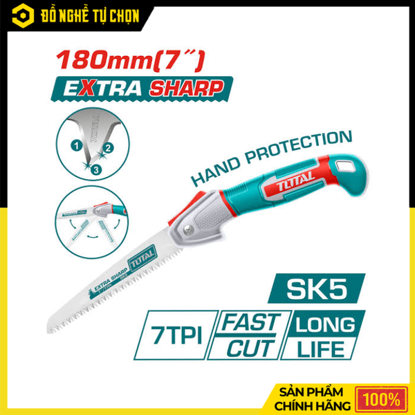 Cưa Tay Dạng Xếp Total THFSW1808 Gấp Gọn Tiện Lợi, Cắt Gỗ Sắc Nhanh Cho Mọi Công Việc | Hàng Chính Hãng, Có VAT