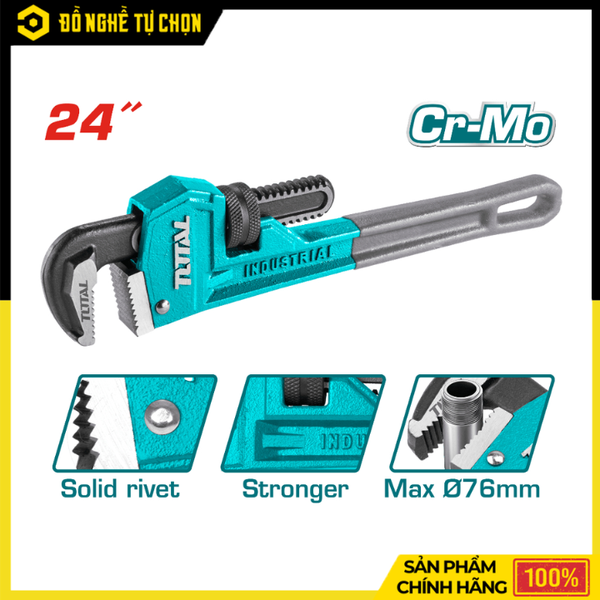Mỏ Lết Răng Total THT171246 24 Inch Kẹp Chặt Ống Cỡ Lớn, Chịu Lực Cao Cho Công Trình Chuyên Nghiệp | Hàng Chính Hãng, Có VAT