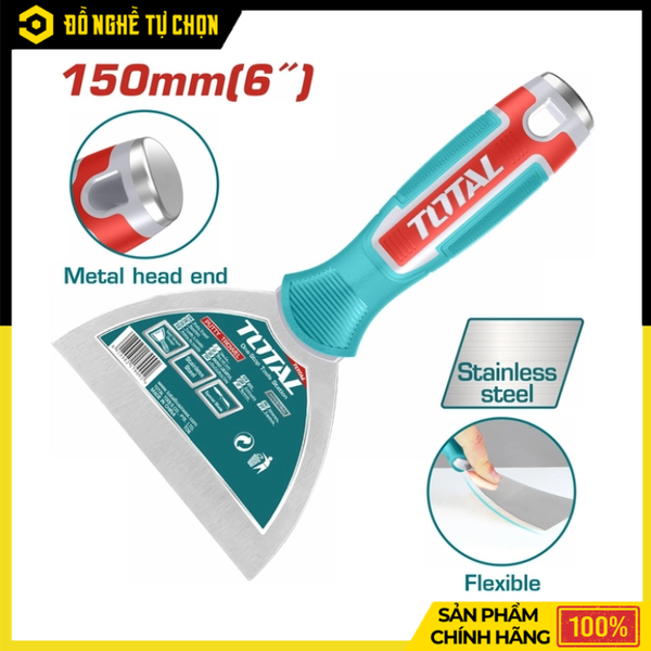 Xẻng Trát, Sủi Hồ Total THT831506 150mm Lưỡi Thép Cứng Cáp, Thi Công Nhanh Và Chính Xác | Hàng Chính Hãng, Có VAT