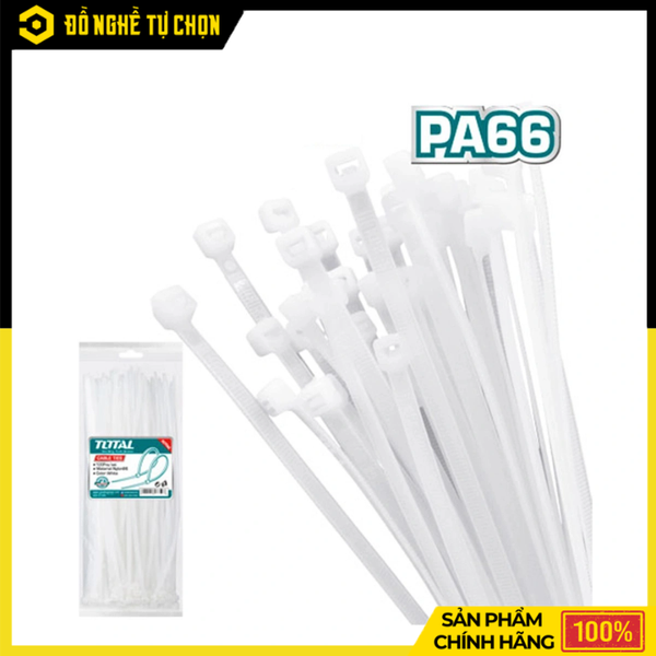 Dây Rút Nhựa Trắng Total THTCT15025 2.5x150mm Chắc Chắn, Gọn Gàng Dây Điện Và Thiết Bị Hiệu Quả | Hàng Chính Hãng, Có VAT