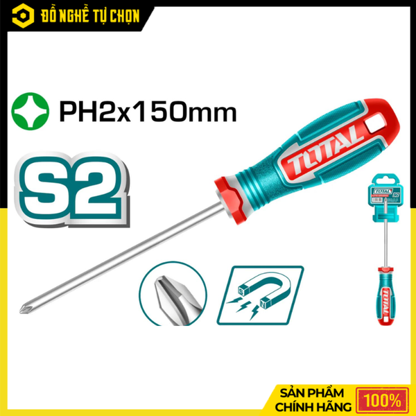 Tua Nơ Vít Bake Total TSDPH2150 PH2x150mm Thân Cứng Cáp Tay Cầm Chống Trượt – Hàng Chính Hãng, Có VAT