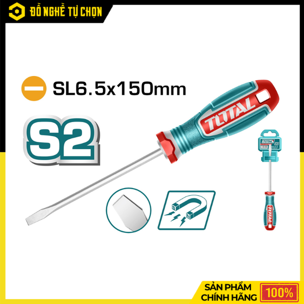Tua Vít Dẹp Total TSDSL6150 SL6.5x150mm Thép Cr-V Cao Cấp, Chịu Lực Tốt, Bền Bỉ Theo Thời Gian | Hàng Chính Hãng, Có VAT