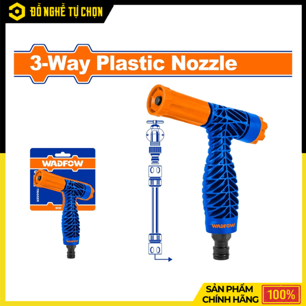 Vòi Xịt Nhựa 3 Chế Độ 2 Đầu Wadfow WNE7E34 Tưới Cây Linh Hoạt Dễ Sử Dụng – Hàng Chính Hãng, Có VAT