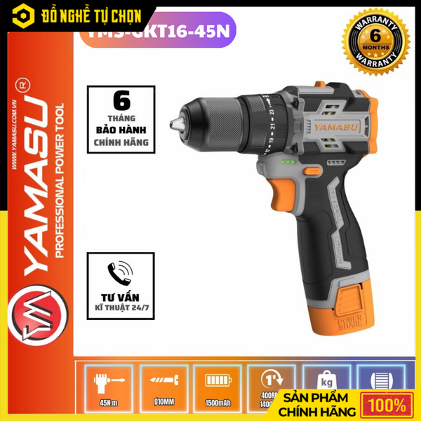 Máy Khoan Pin 16V Yamasu YMS-GKT16-45N 55Nm Không Chổi Than | Hàng Chính Hãng, Có VAT