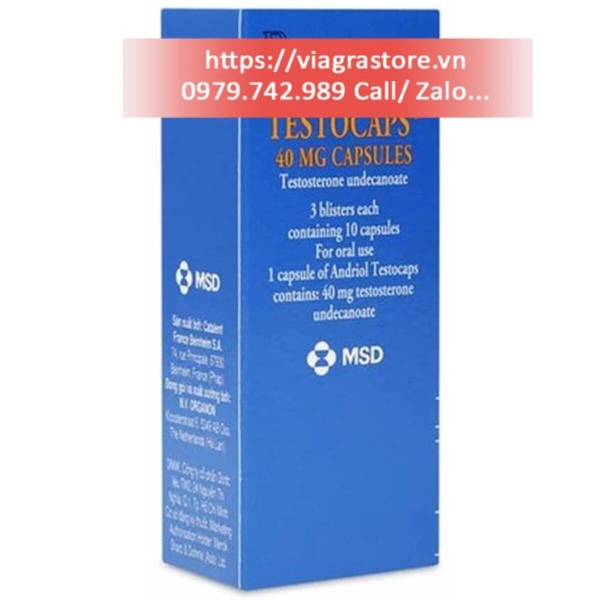 Andriol Testocaps 40mg Catalent (3 vỉ x 10 viên) | viagrastore.vn