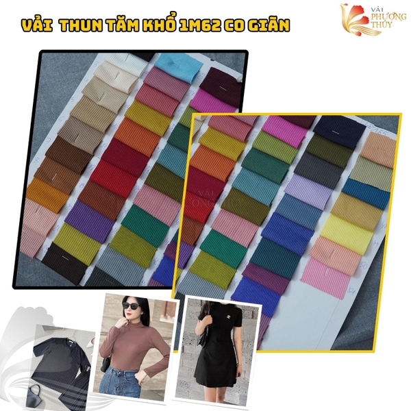 Vải thun tăm Phượng Thuý khổ vải 1m62