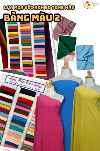 [MÀU 2] Vải lụa mịn Bảo Anh Phượng Thúy khổ 1m50