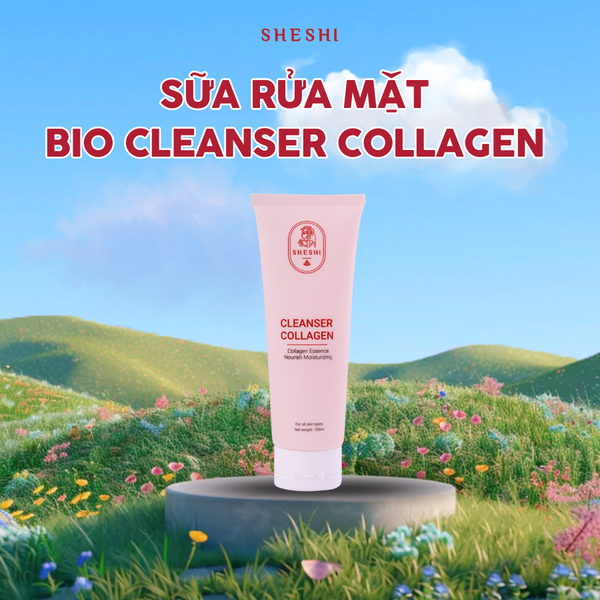Sữa Rửa Mặt Bio SHESHI - Cleanser Collagen giúp làm sạch sâu, dưỡng da dầu mụn