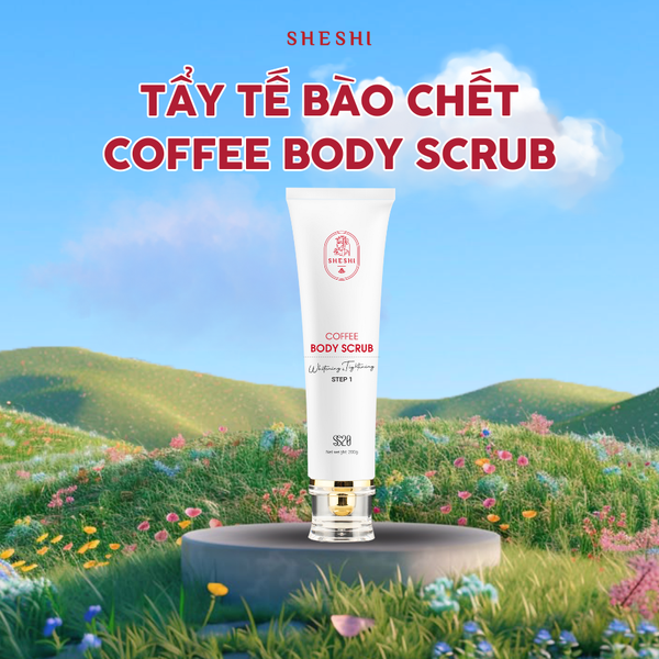 Tẩy Tế Bào Chết COFFEE BODY SCRUB SHESHI, 200g - dưỡng ẩm, giúp làm sáng da, Dưỡng Body