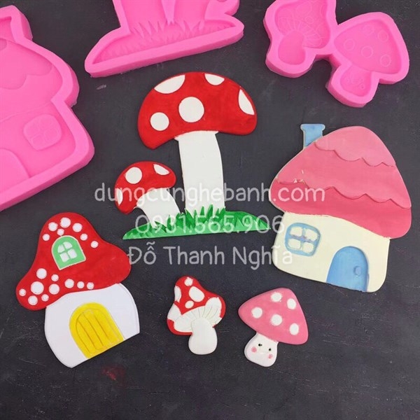 Khuôn Silicon - Rau Củ - Nấm - Vĩ 4.7cm 2c