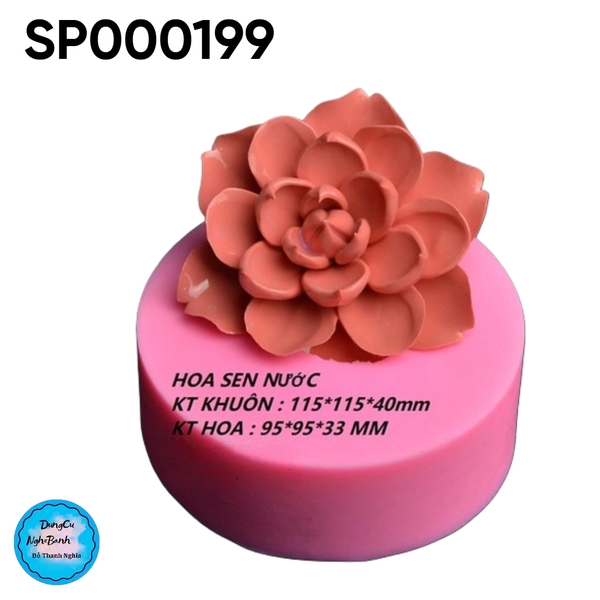 Khuôn Silicon - Hoa Sen Thái Nở - 10.5cm - Nụ Hồng