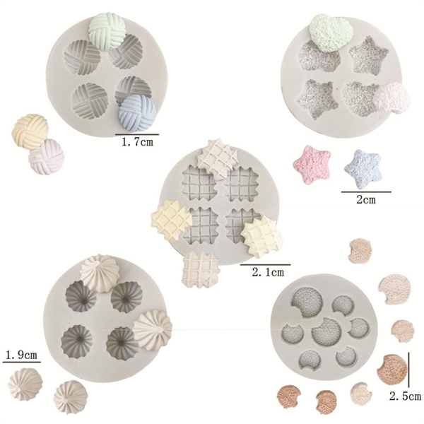 Khuôn Silicon - Bánh Quy Tròn Vỡ 2.5cm TH 7c