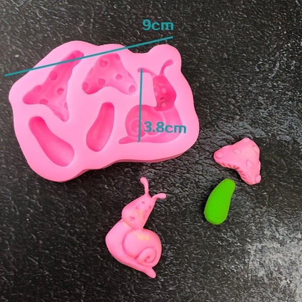Khuôn Silicon - Côn Trùng - Ốc Sên Cây Nấm