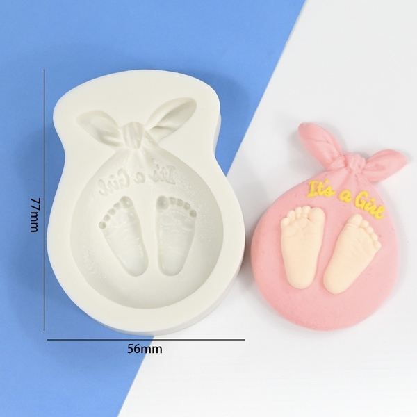 Khuôn Silicon Em Bé - Túi  Bàn Chân 6.2cm
