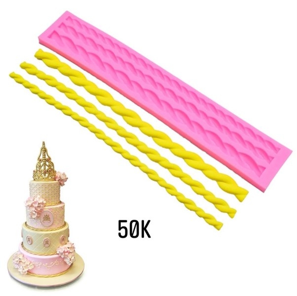 Khuôn Silicon - Viền Chuỗi Dây - Xoắn 3c - 29cm