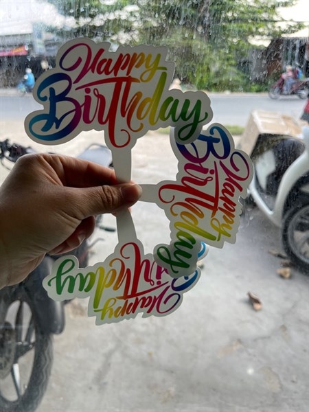 Set Cắm Giấy Hoạt Hình Phụ Kiện Trang Trí Bánh - CHỮ LỚN HAPPY BIRTHDAY 50 THẺ