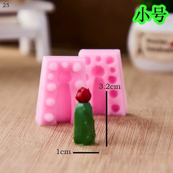 Khuôn Silicon - Sen Đá Đứng 2 Mảnh Hoa 3.2cm