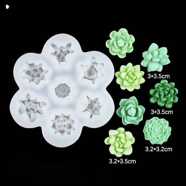 Khuôn Silicon - Sen Đá Nở - 3.2cm Sen Ngọc 7c