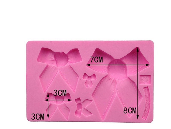 Khuôn Silicon - Cái Nơ - TH Vuông 2-8cm 6c