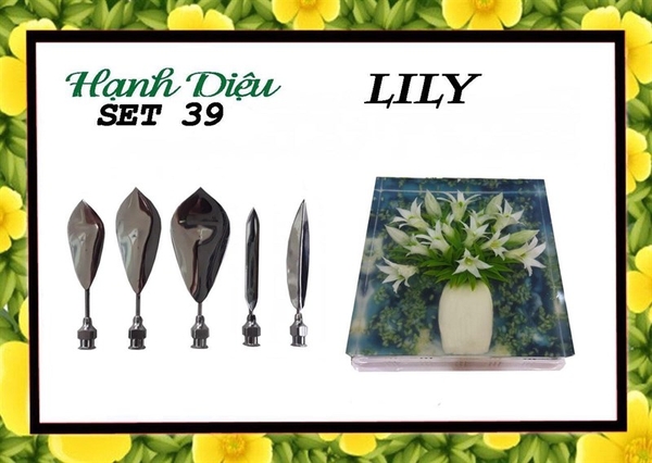 Kim 3D Inox - Bộ 5 - Mẫu 39 Hoa Lily
