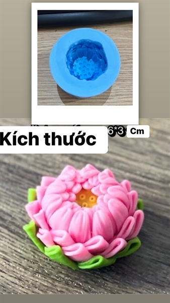 Khuôn Silicon - Sen Hoàng Gia - HOA TO 6.3CM - HOA TO 6.3CM
