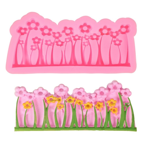 Khuôn Silicon - Viền Cỏ Hoa Đứng 9Cm - Viền Cỏ Hoa Đứng 9cm