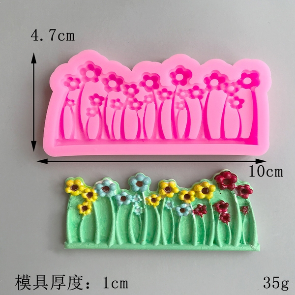 Khuôn Silicon - Viền Cỏ Hoa Đứng 9Cm - Viền Cỏ Hoa Đứng 9cm