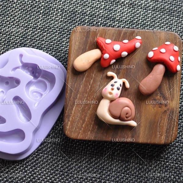 Khuôn Silicon - Côn Trùng - Ốc Sên Cây Nấm