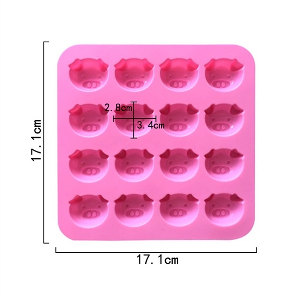 Khuôn Silicon - Động Vật - Heo Mặt 16c