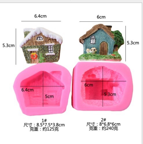 Khuôn Silicon - Ngôi Nhà - Nấm Cỏ 6cm