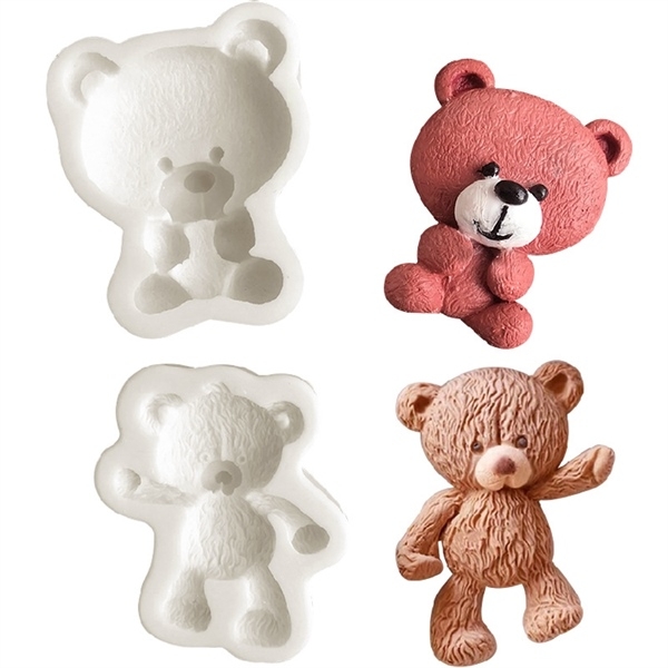 Khuôn Silicon - Động Vật - Gấu Teddy Giơ Tay