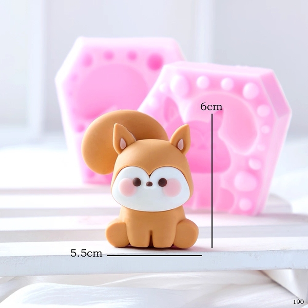 Khuôn Silicon - Động Vật - Gấu Cáo 2 Mảnh 6cm