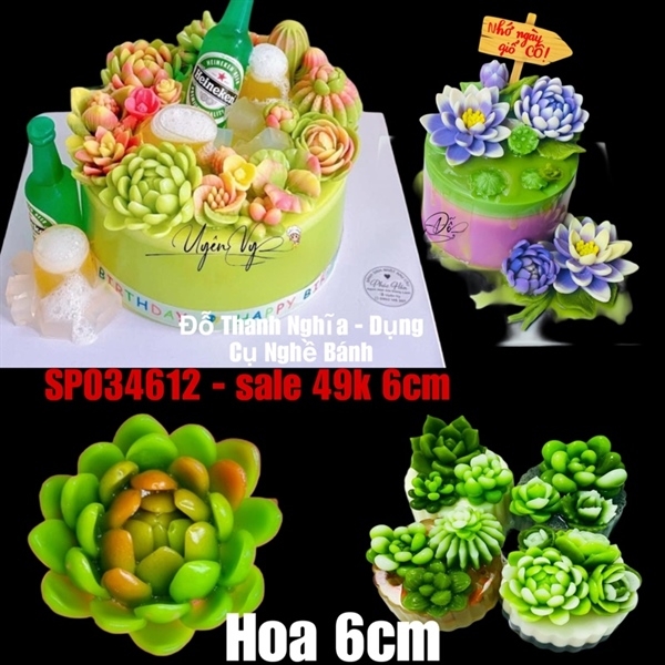 Khuôn Silicon - Sen Đá Nở - 6.3cm - Tầng