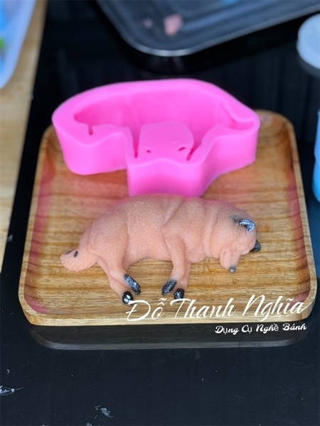 Khuôn Silicon - Động Vật - Chó Con Nằm Dài 13cm